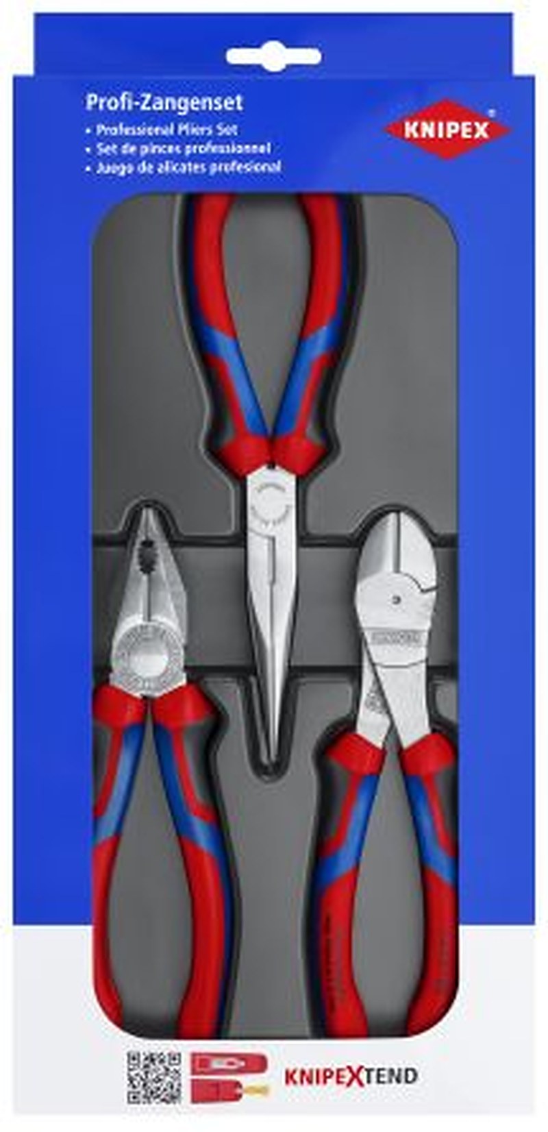 Knipex 3 Piece Cutting Tool Tool Kit with Case VDE/1000V Approved