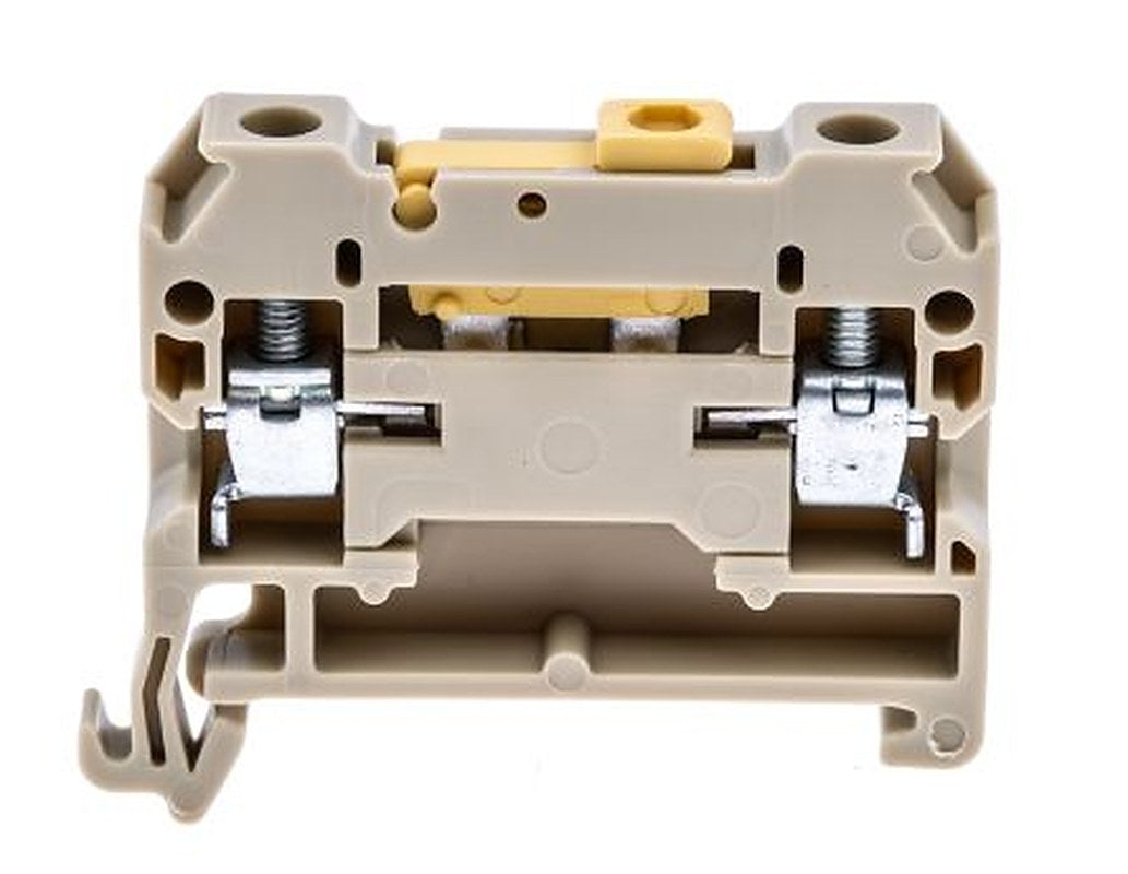 Weidmüller 0172160000 SAK Series DIN Rail Terminal Block Beige, Yellow, 4mm², 1-Level, Screw