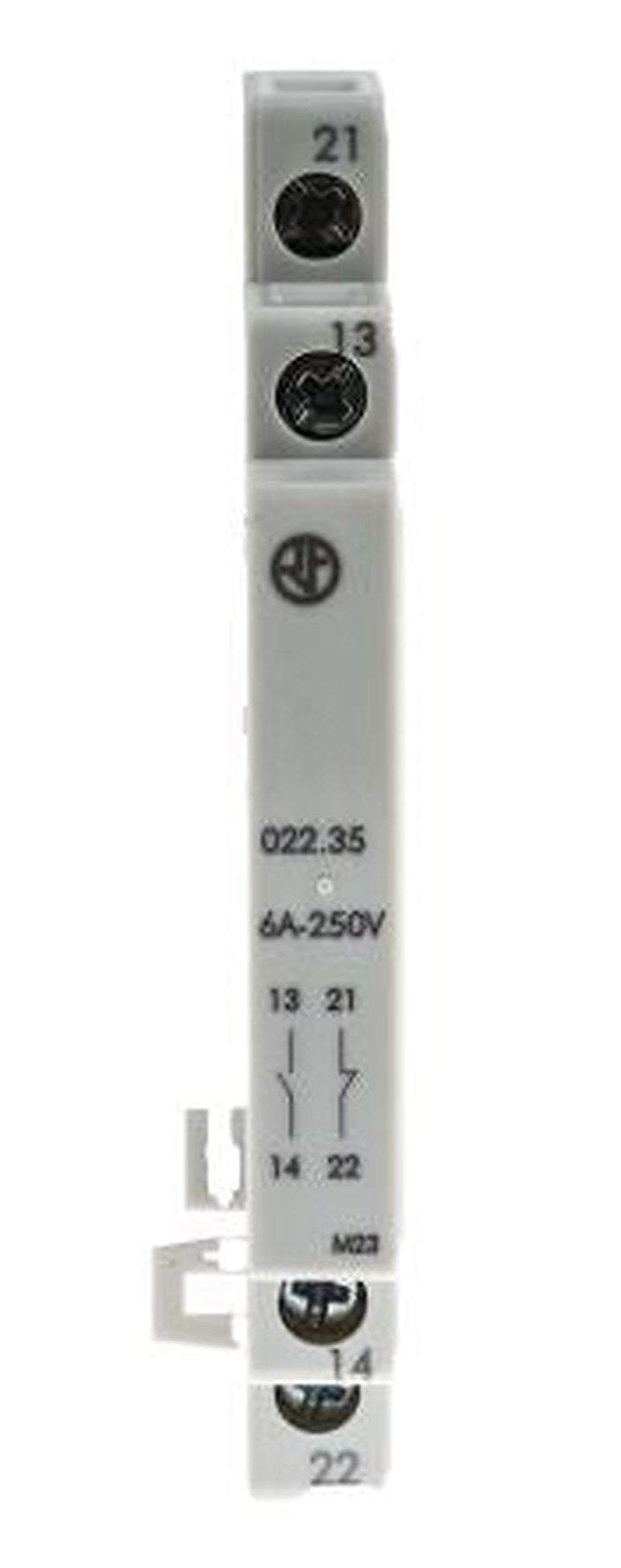 Finder Auxiliary Contact, 1 Contact, 1 NO/1 NC, 22, DIN Rail, 6 A, 230V ac, 022.35