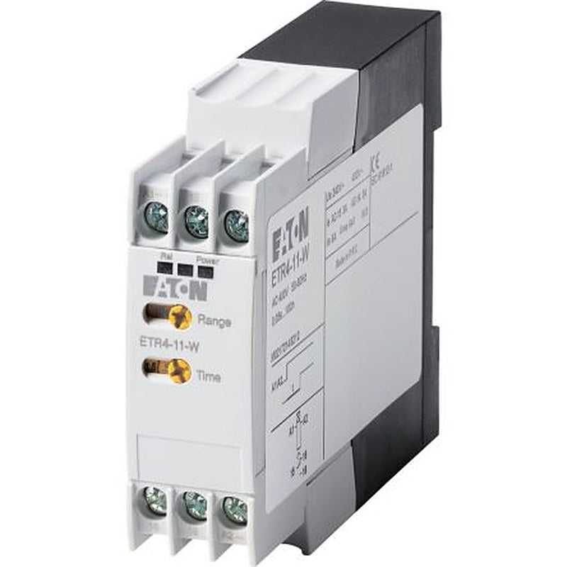 Eaton ETR4 Series DIN Rail Timer Relay, 1-Contact, 400 V ac 400V ac, 0.05 to 3600000 s, 1-Function