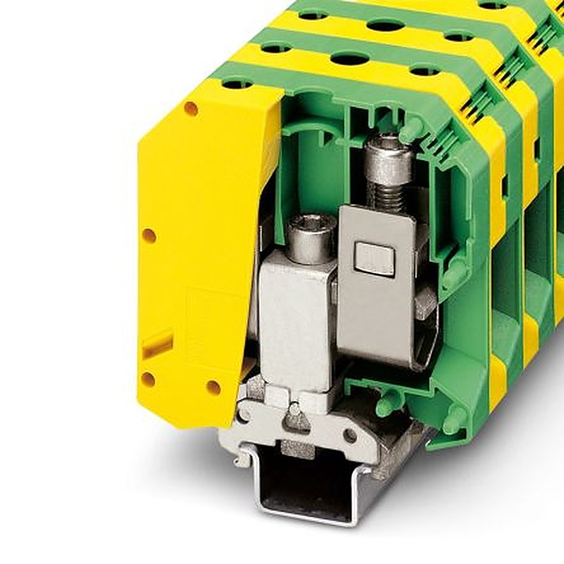 Phoenix Contact 0441041 USLKG Series Earth Terminal Block Yellow, Green, 1-Level, Screw, ATEX