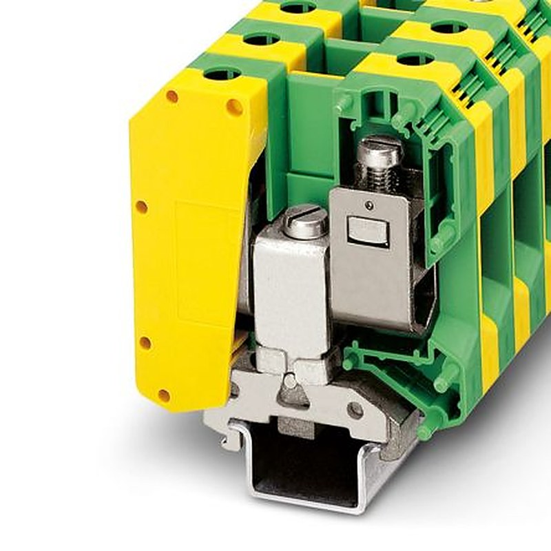 Phoenix Contact 0443049 USLKG 50 Series Earth Terminal Block Yellow, Green, 1-Level, Screw, IECEx, ATEX