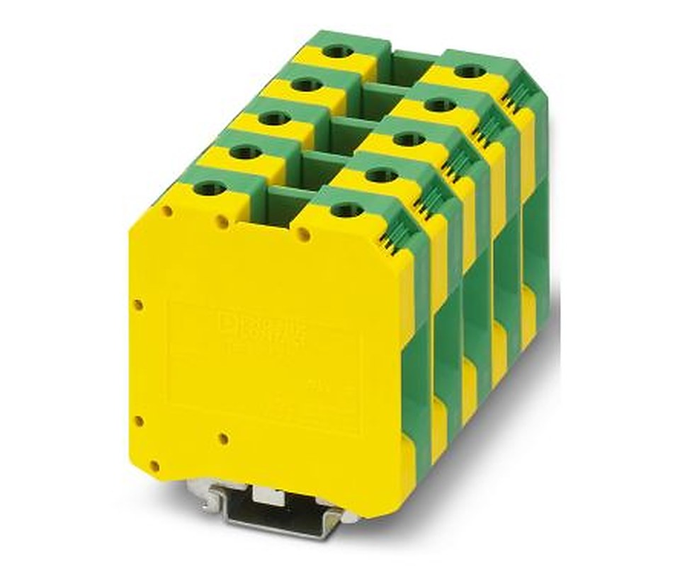 Phoenix Contact 1-Way DIN Rail Earth Modular Terminal Block, 50mm², 15mm² Wire, Screw, Polyamide Housing