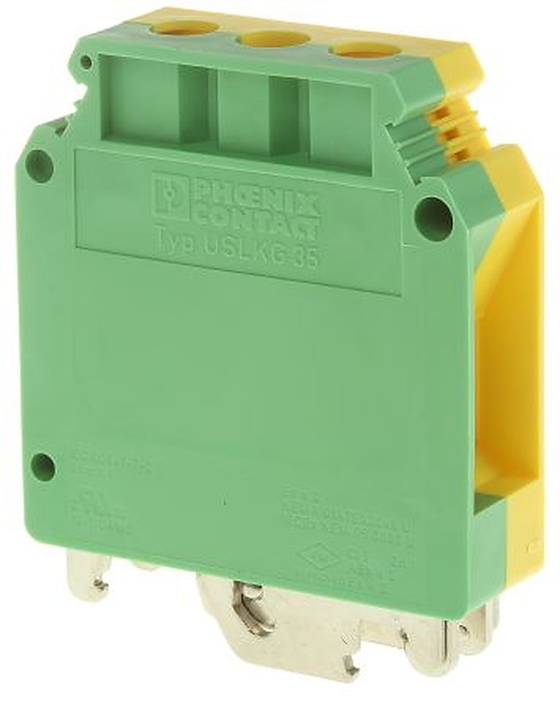 Phoenix Contact 2-Way USLKG 35 Earth Terminal Block, 50mm², 0AWG, 18 AWG Wire, Screw, Polyamide Housing, ATEX