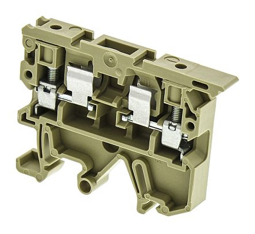 Weidmüller 0474560000 SAK Series Fused DIN Rail Terminal Brown, 4mm², 1-Level Fused, Screw