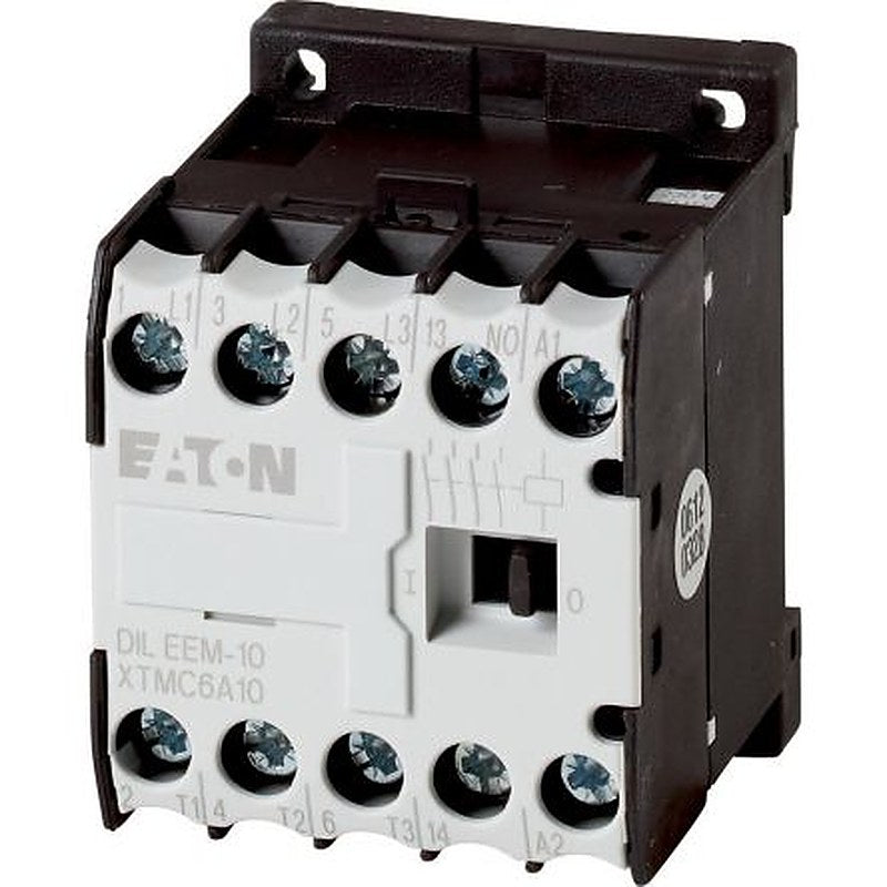 Eaton DILM Contactor, 24V ac Coil, 3-Pole, 6 A, 3 kW 24V ac, 3 NO, 690V ac