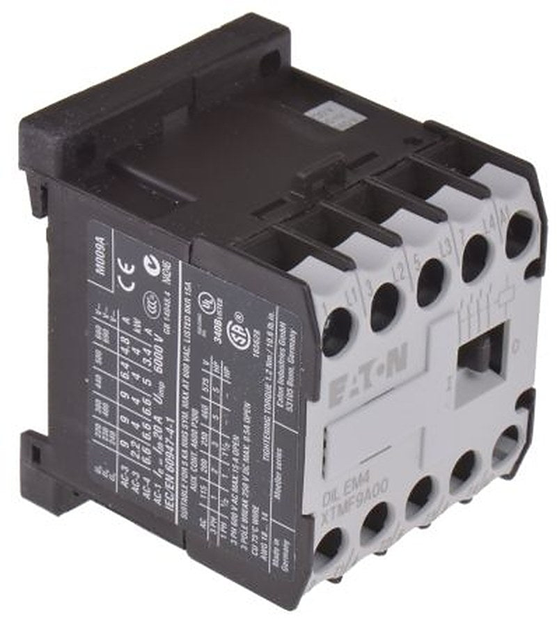 Eaton DILEM Contactor, 230V ac Coil, 4-Pole, 9 A, 4 kW 230V ac, 4 NO, 400V ac