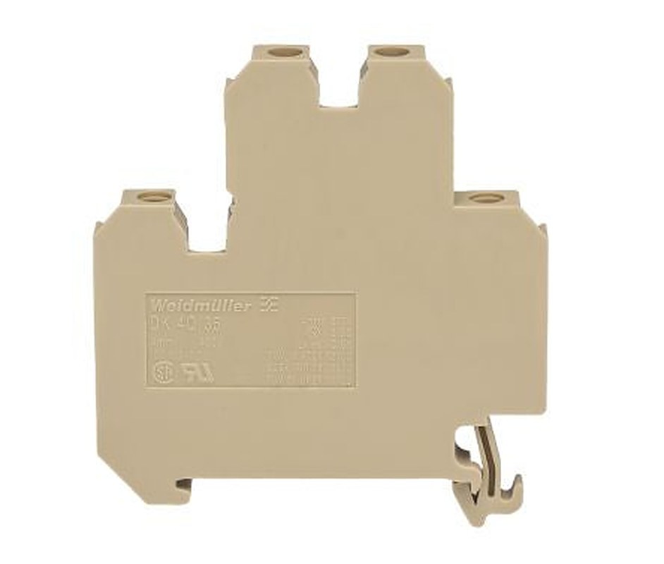 Weidmüller 0590160000 SAK Series Feed Through Terminal Block Beige, Yellow, 4mm², 2-Level, Screw