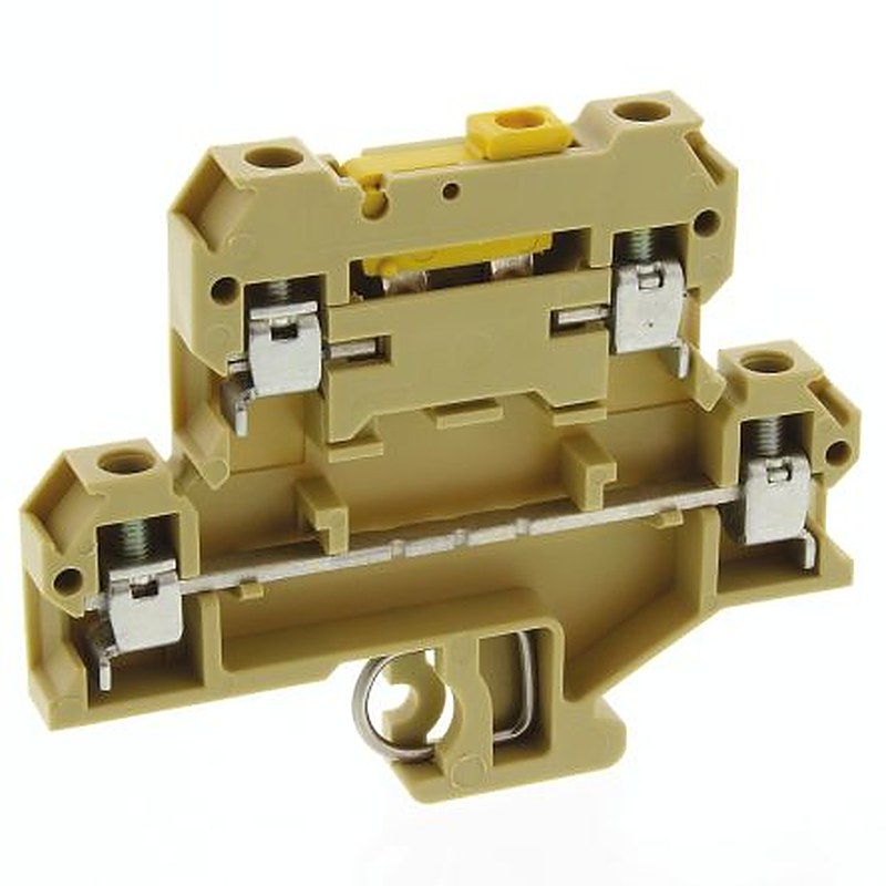 Weidmüller 0687360000 DKT Series Disconnect Terminal Block Brown, 4mm², 2-Level, Screw