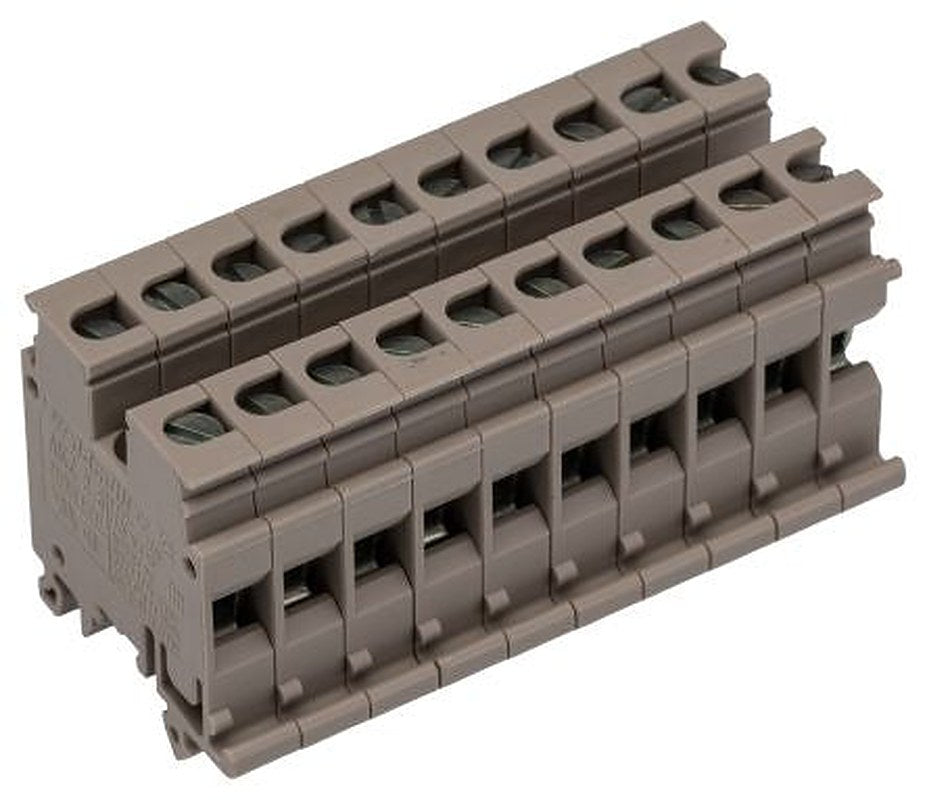 Weidmüller 0697160000 AKZ Series Feed Through Terminal Block Beige, Yellow, 2.5mm², 1-Level, Screw, IECEx/ATEX