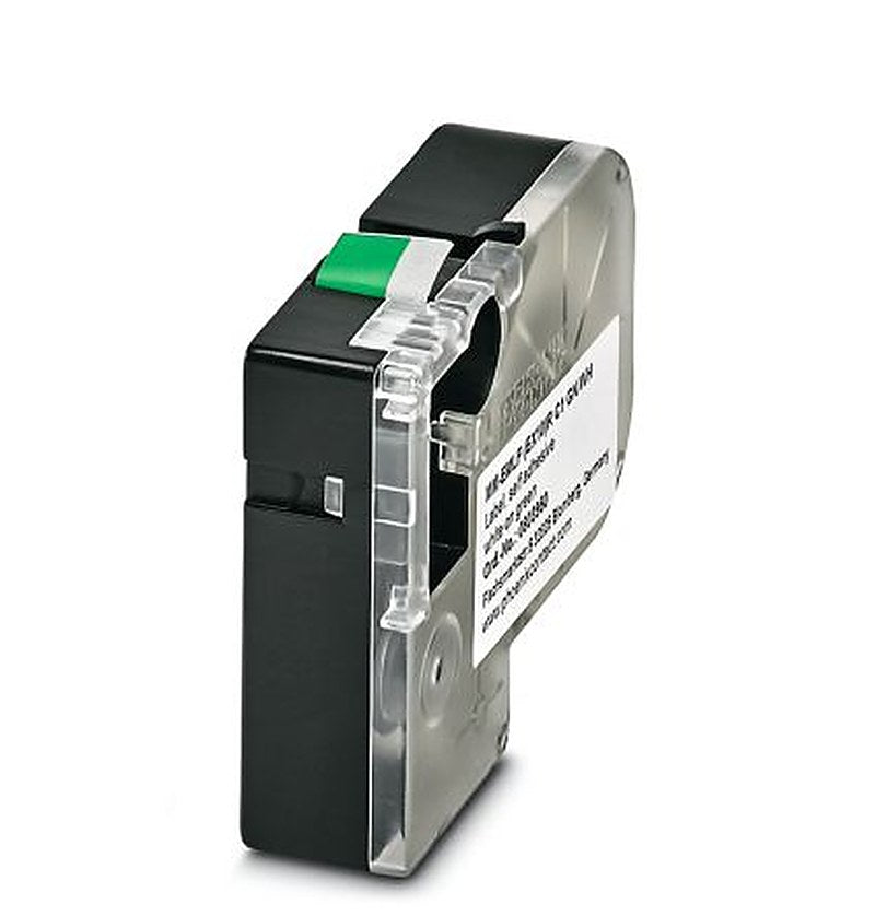 Phoenix Contact White on Green Label Printer Tape, 8 m Length, 10 mm Width, 8 m Label Length, 10 mm Label Width