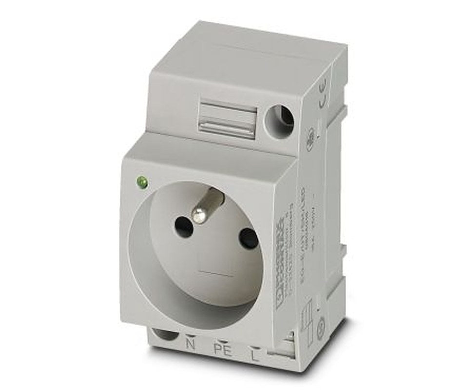 Phoenix Contact France Mains Socket Grey, 16A, DIN Rail Polyamide, 250V, Screw