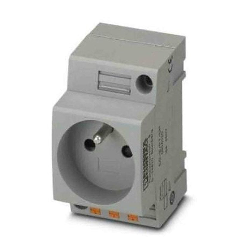 Phoenix Contact France Mains Socket Grey, 16A, DIN Rail Polyamide, 250V, Push-in