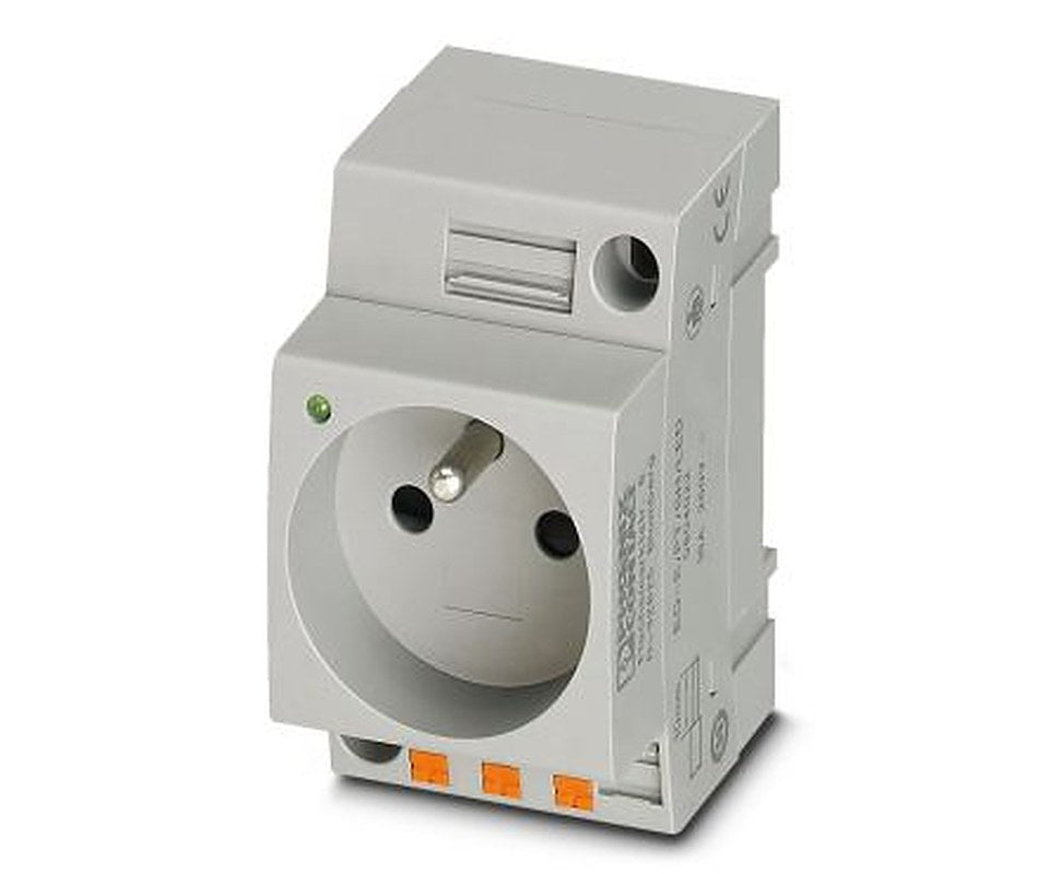 Phoenix Contact France Mains Socket Grey, 16A, DIN Rail Polyamide, 250V, Push-in