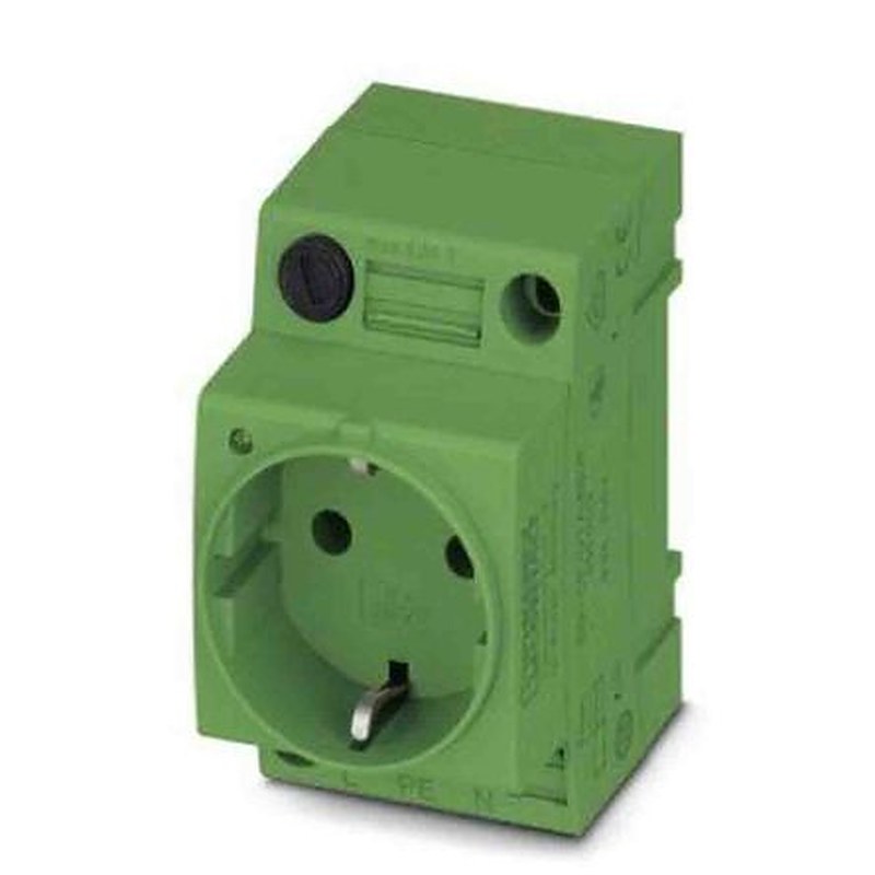 Phoenix Contact Germany Mains Socket Green, 16A, DIN Rail Polyamide, 250V, Screw