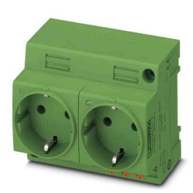 Phoenix Contact Germany Mains Socket Green, 16A, DIN Rail Polyamide, 250V, Push-in