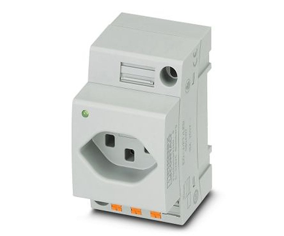 Phoenix Contact Switzerland Mains Socket Grey, 16A, DIN Rail Polyamide, 250V, Push-in