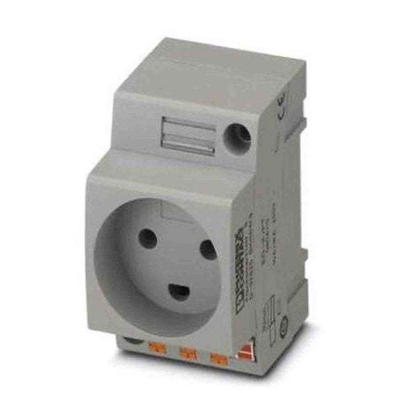 Phoenix Contact Denmark Mains Socket Grey, 16A, DIN Rail Polyamide, 250V, Push-in