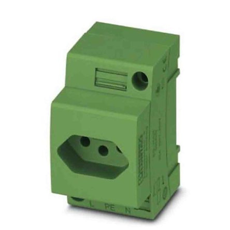 Phoenix Contact Brazil Mains Socket Green, 20A, DIN Rail Polyamide, 250V, Screw