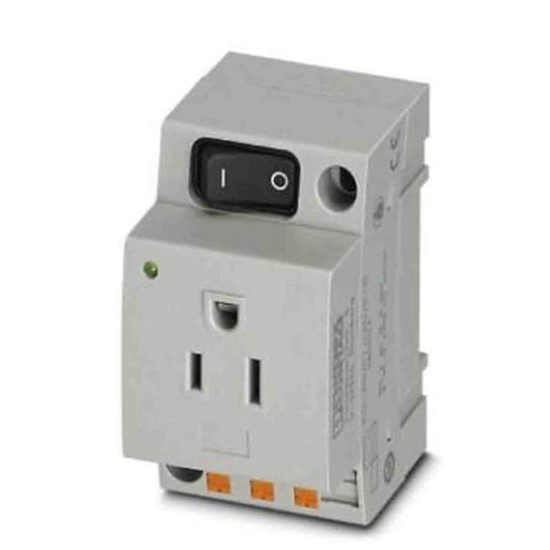 Phoenix Contact USA Mains Socket Grey, 15A, DIN Rail Polyamide, 125V, Push-in
