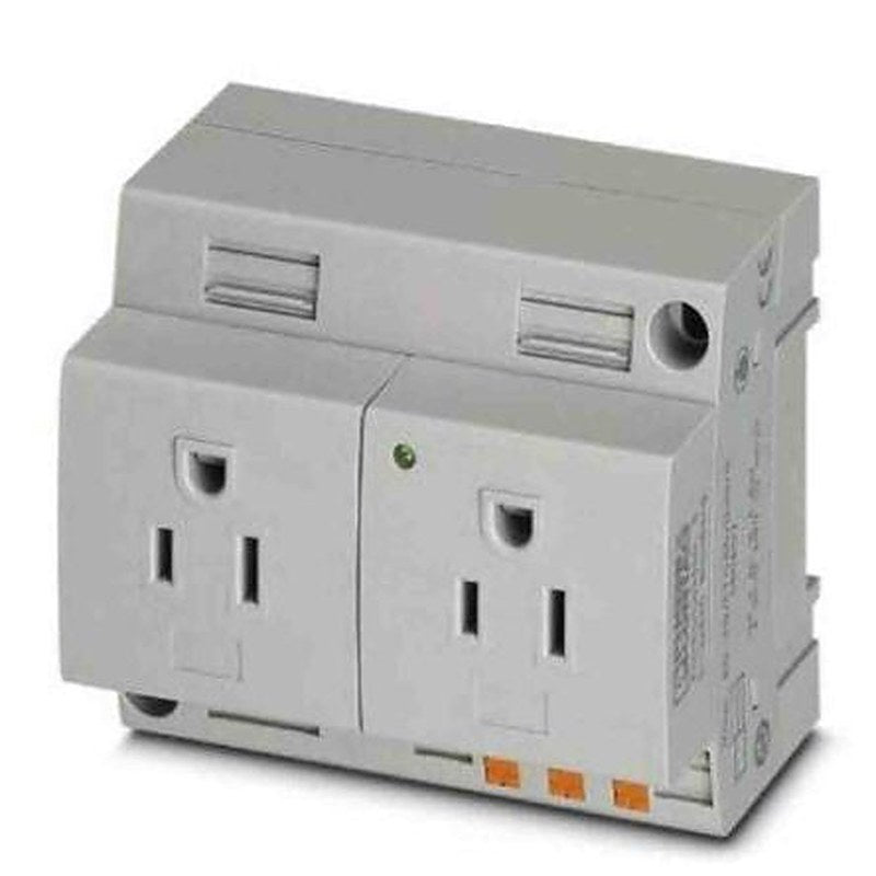 Phoenix Contact USA Mains Socket Grey, 15A, DIN Rail Polyamide, 125V, Push-in