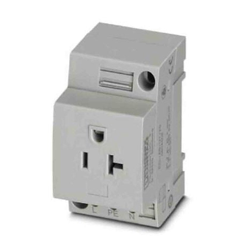 Phoenix Contact USA Mains Socket Grey, 20A, DIN Rail Polyamide, 125V
