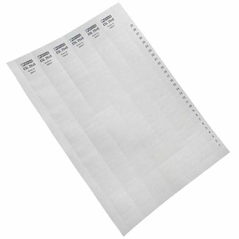 Phoenix Contact, ESL 29X 8 Polyester Foil Marker Strip for use with Terminal Block