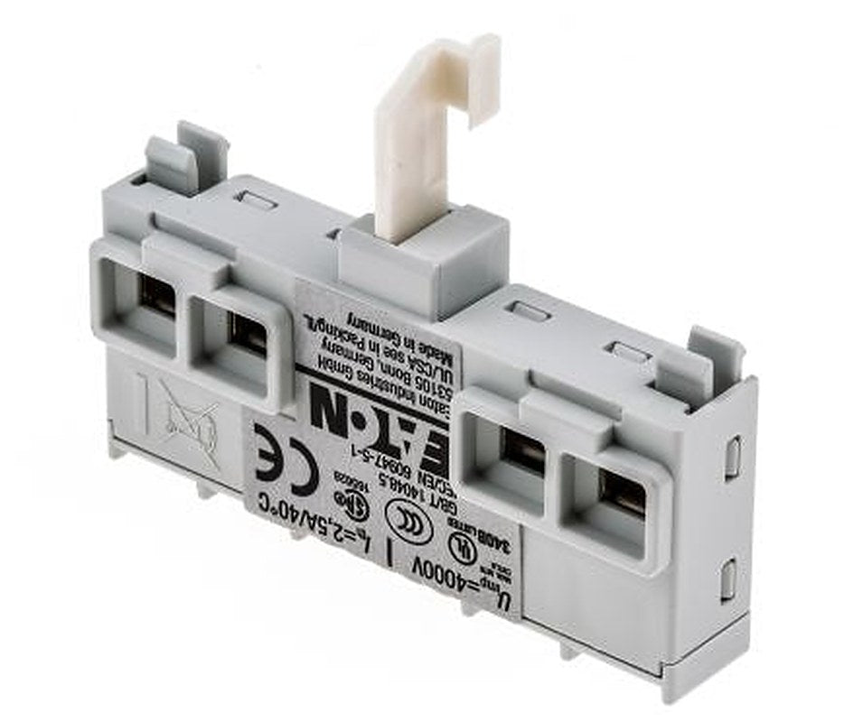 Eaton Auxiliary Contact, 2 Contact, 1 NO/1 NC, NHI-E, Top, 1 A, 24 V dc, 240V ac, 082882 NHI-E-11-PKZ0