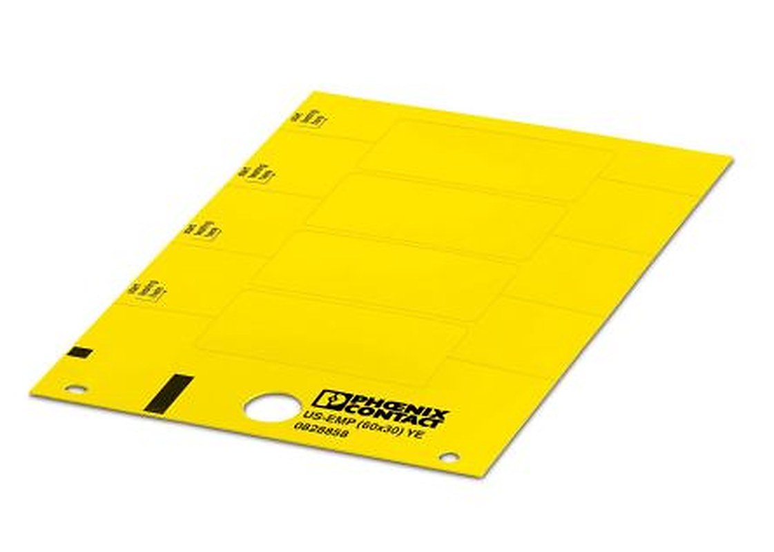 Phoenix Contact, US-EMP (60X30) YE Plastic Terminal Block Marker for use with Terminal Block