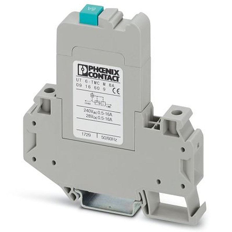 Phoenix Contact CLIPLINE UT 6-TMC Thermal Circuit Breaker - 1-Pole, DIN Rail, 8A Current Rating, 250V ac, 28 V dc