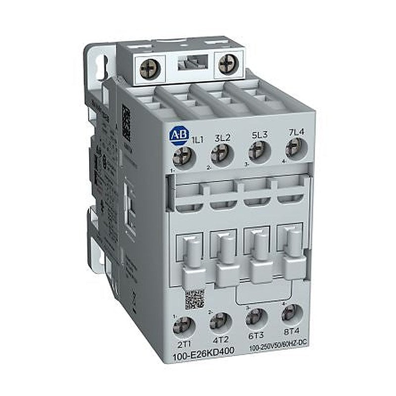 Allen Bradley 100-E Contactor Contactor, 24V ac, 60 V ac Coil, 4-Pole, 45 A, 9 kW, 4 NO