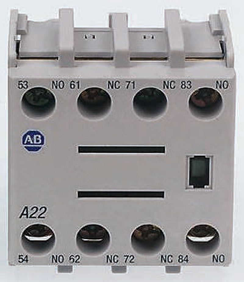 Allen Bradley Auxiliary Contact, 4 Contact, 4 NO, 100F, Front, 10 A, 600V, 100-FA40