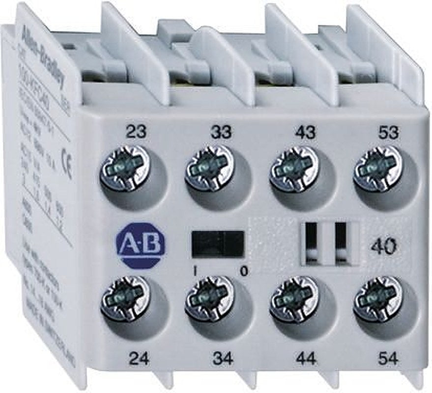 Allen Bradley Auxiliary Contact Block, 4 Contact, 4 NC, 100K, Panel, 12 A, 100-KFA04E