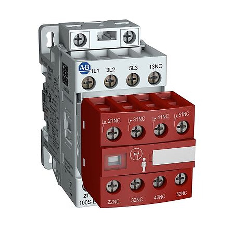 Allen Bradley 100S-E Safety Contactor Contactor, 24V ac, 60 V ac Coil, 4-Pole, 9 A, 9 kW, 4 NC