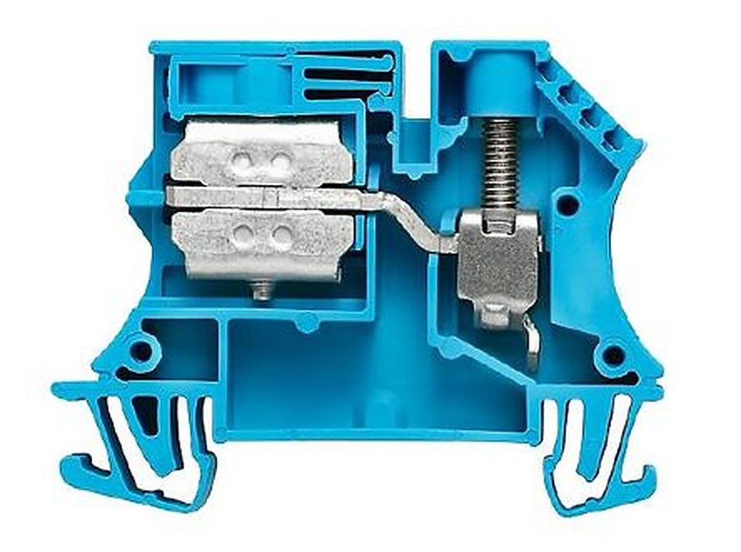 Weidmüller 1010980000 WNT Series DIN Rail Terminal Block Blue, 10mm², 1-Level, Busbar