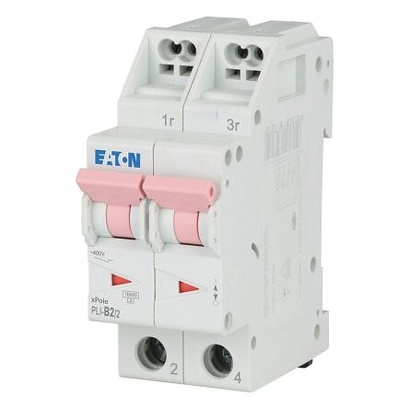 Eaton Eaton Moeller Miniature Circuit Breaker, 2-Pole, 2A, Type B, 400V ac AC, 48 V dc DC, 10 kA Breaking Capacity