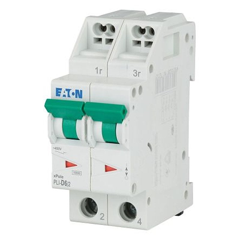 Eaton Eaton Moeller Miniature Circuit Breaker, 2-Pole, 6A, Type D, 400V ac AC, 10 kA Breaking Capacity