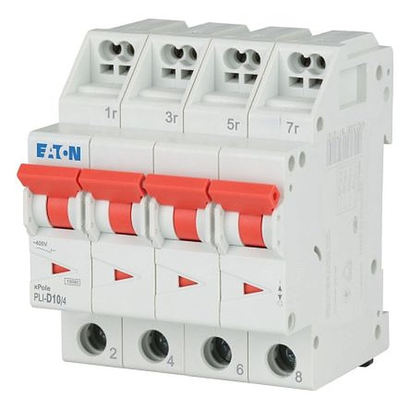 Eaton Eaton Moeller Miniature Circuit Breaker, 4-Pole, 10A, Type D, 400V ac AC, 48 V dc DC, 10 kA Breaking Capacity