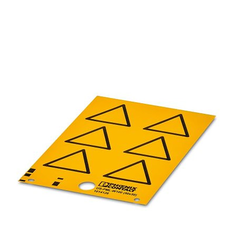 Phoenix Contact Yellow, Black Polyvinyl Chloride Safety Label Blank Text 50 mm x 50mm