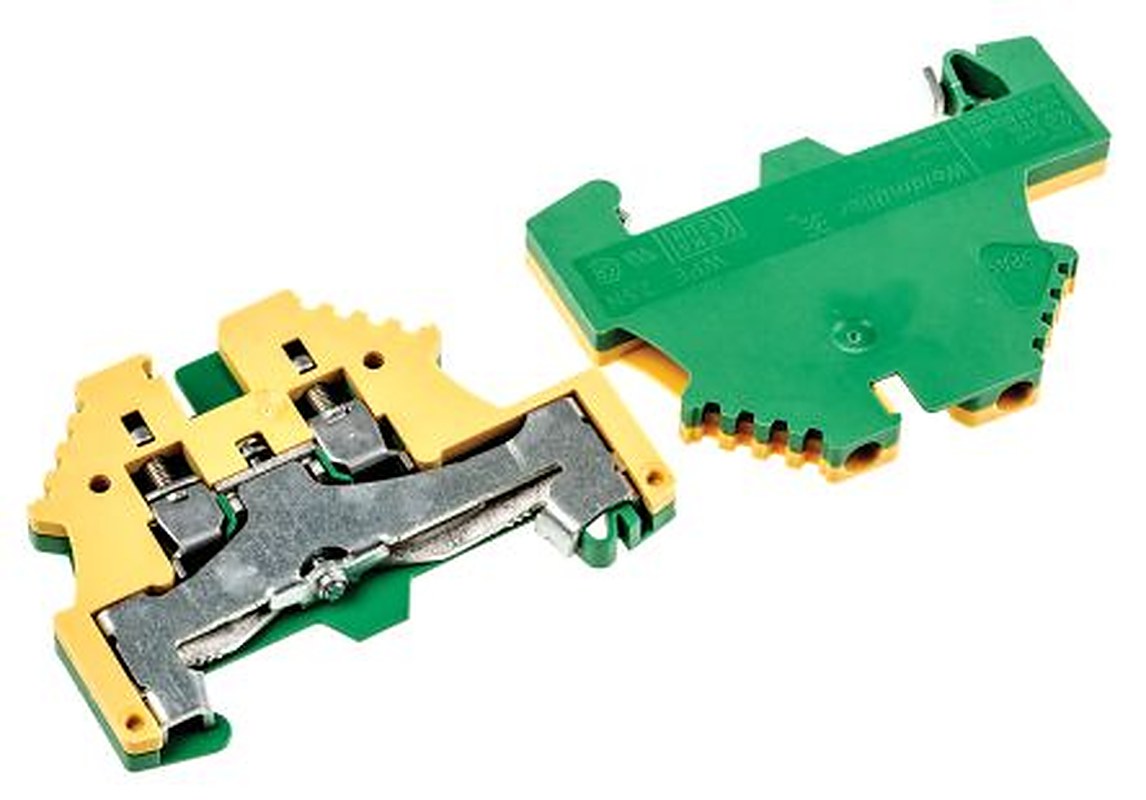 Weidmüller 1016200000 WPE Series Earth Terminal Block Green, Yellow, 2.5mm², 1-Level, Screw, IECEx/ATEX