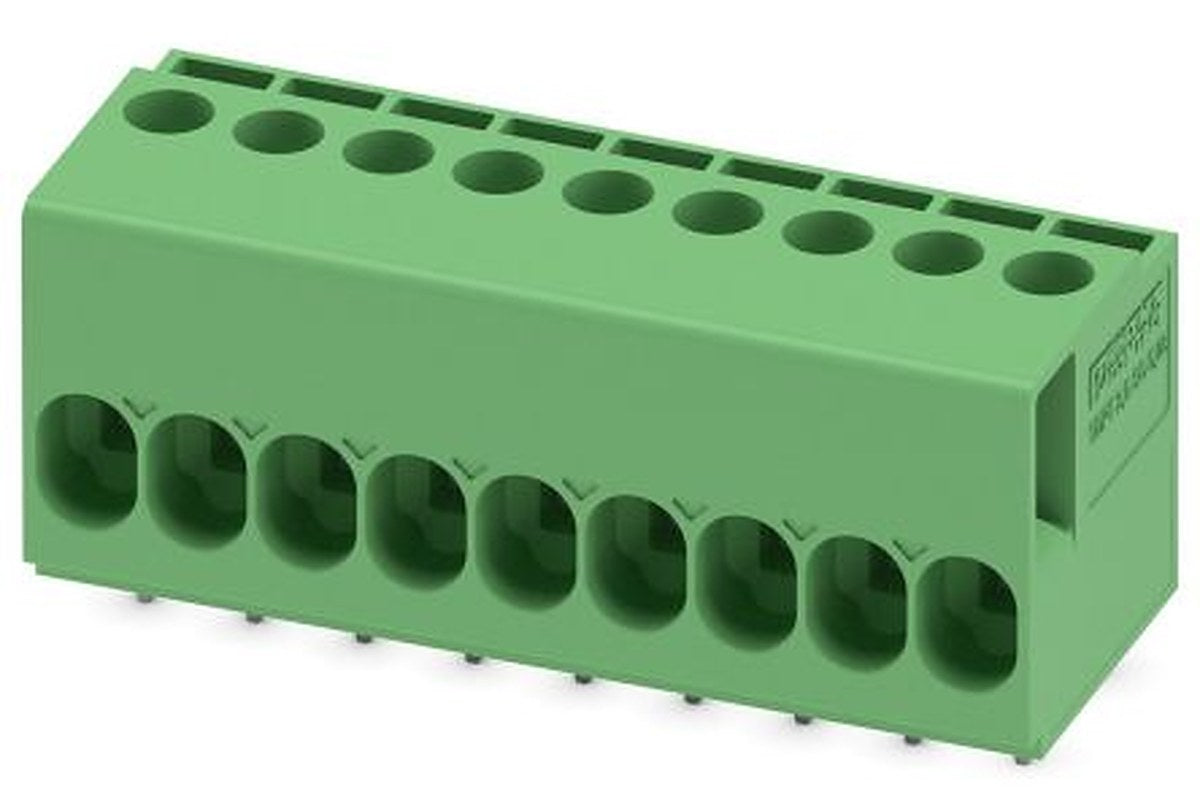 Phoenix Contact TDPT 2.5/ 9-SC-5.08 Series PCB Terminal Block, 9-Contact, 5.08 mm Pitch, Wave Soldering Mount, 1 Row