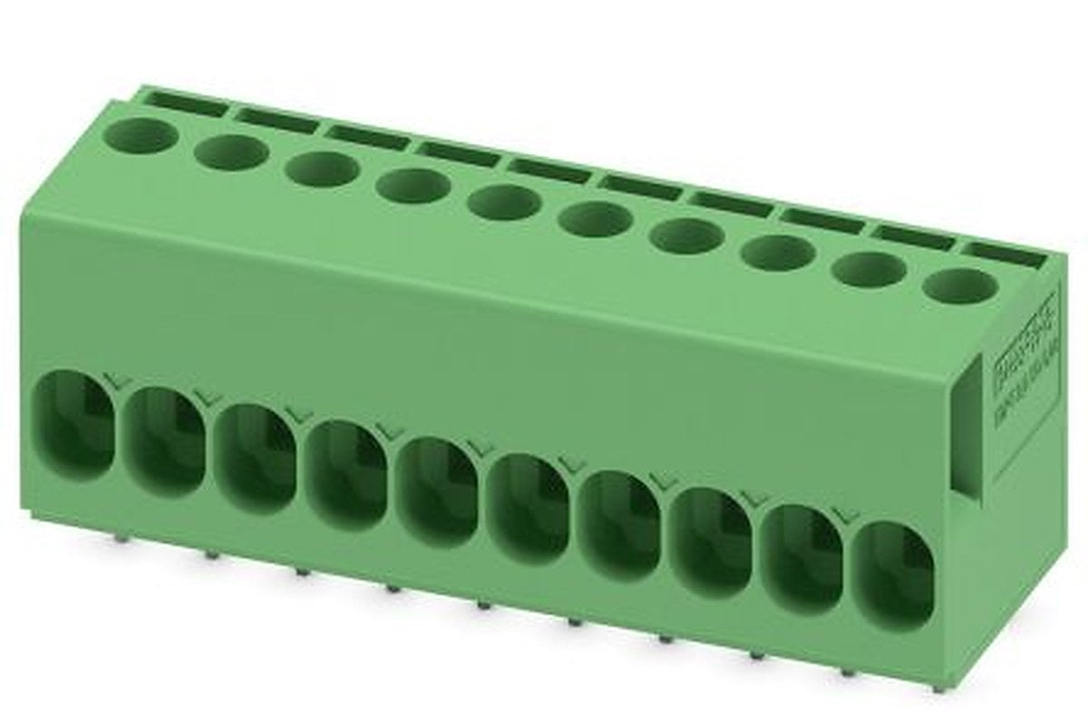 Phoenix Contact TDPT 2.5/ 10-SC-5.08 Series PCB Terminal Block, 10-Contact, 5.08 mm Pitch, Wave Soldering Mount, 1 Row