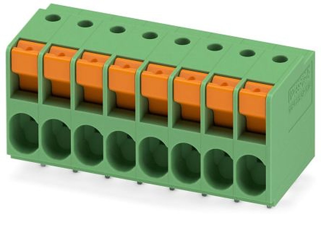 Phoenix Contact TDPT 2.5/ 8-SP-5.08 Series PCB Terminal Block, 8-Contact, 5.08 mm Pitch, Wave Soldering Mount, 1 Row