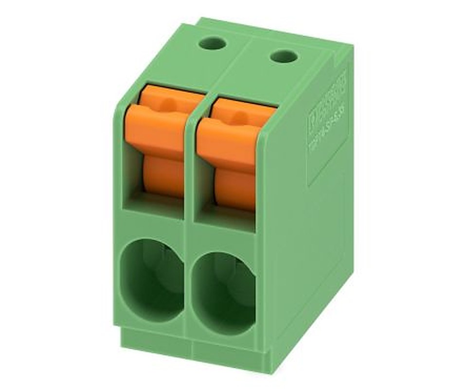 Phoenix Contact TDPT 4/ 2-SP-6.35-ZB Series Straight Wave Soldering Mount PCB Terminal Block, 2 Contact(s), 6.35 mm