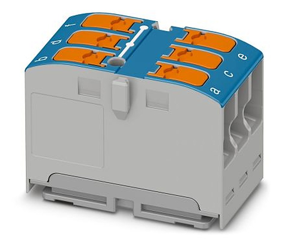 Phoenix Contact Distribution Block, 6 Way, 450V, 24A, Blue