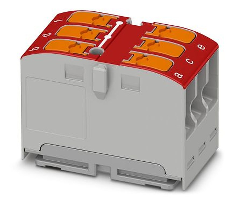Phoenix Contact Distribution Block, 6 Way, 450V, 24A, Red