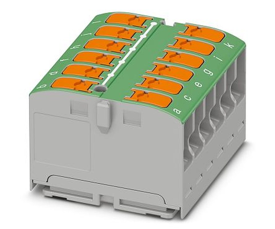 Phoenix Contact Distribution Block, 12 Way, 450V, 24A, Green