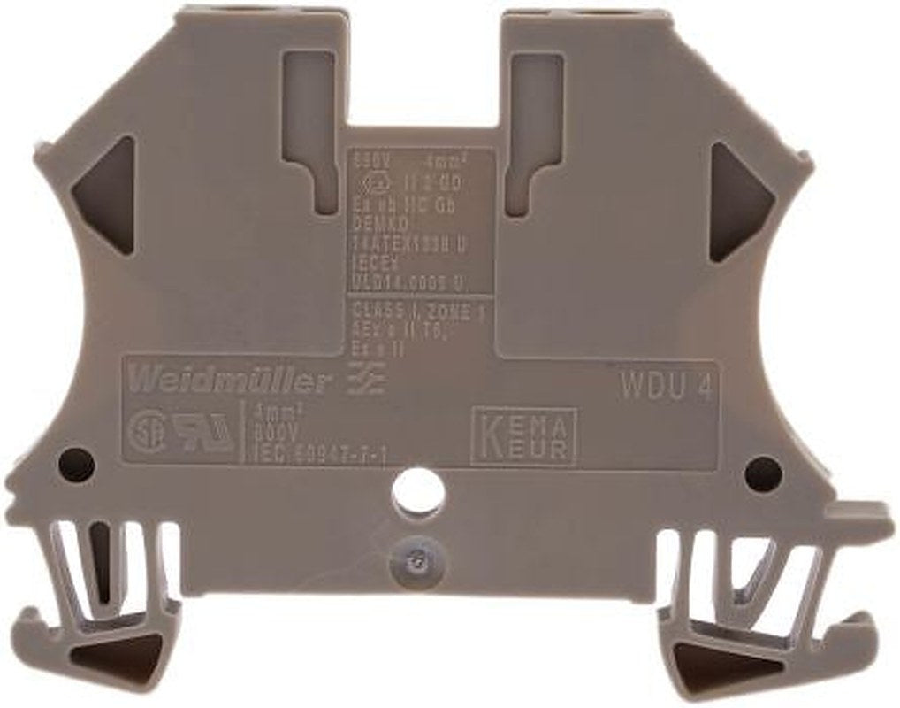 Weidmüller 1020100000 WDU Series Feed Through Terminal Block Beige, 4mm², 1-Level, Screw, ATEX