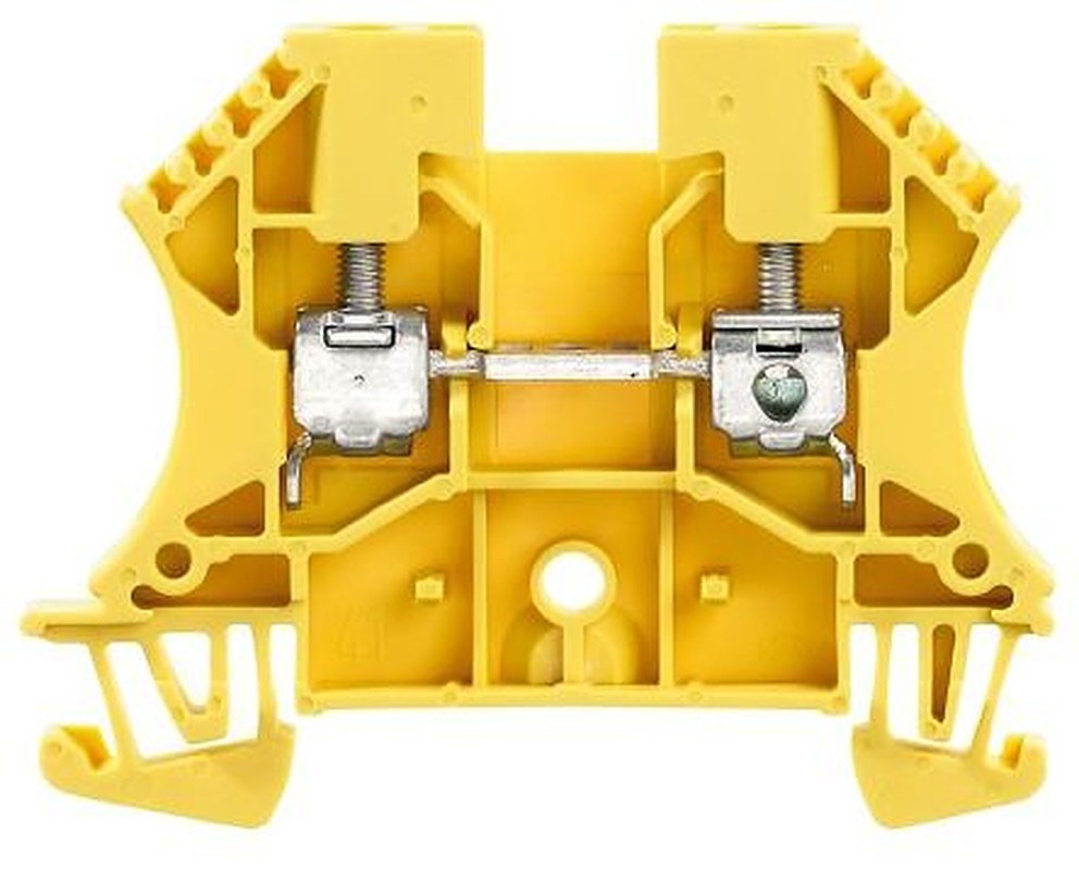 Weidmüller 1020120000 WDU Series DIN Rail Terminal Yellow, 4mm², 1-Level, Screw, ATEX