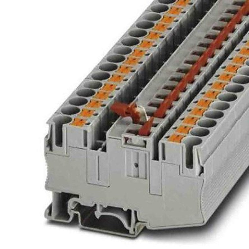 Phoenix Contact 1020177 PT Series Knife Disconnect Terminal Block Grey, 0.5mm², 10 mm², 1-Level, Push-in